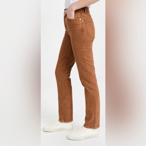 REDONE 70s Straight Leg Jeans in Terracotta Brown, Women's 23 - Picture 9 of 11